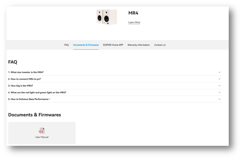 4. 문서 & 펌웨어 카테고리에서 매뉴얼을 다운로드 받습니다.