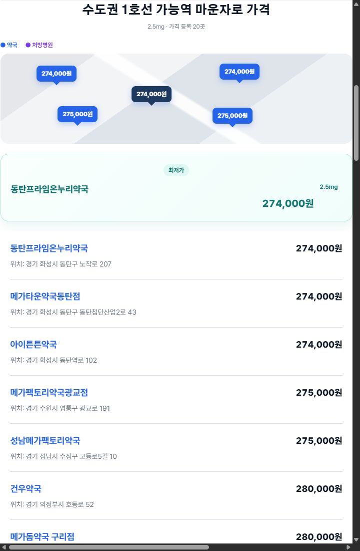 가능역 마운자로 가격 및 주변 처방 약국 안내 가능역 마운자로 가격 및 주변 처방 약국 안내